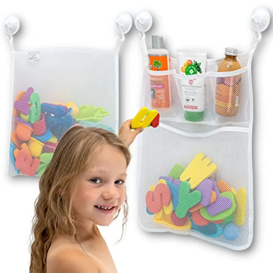 2 x Mesh Bath Toy Organizer + 8 Ultra Strong Hooks The Perfect Bathtub Toy Holder and Bathroom or Shower Caddy These Multi-use
2 x Mesh Bath Toy Organizer + 8 Ultra Strong Hooks The Perfect Bathtub Toy Holder and Bathroom or Shower Caddy These Multi-use