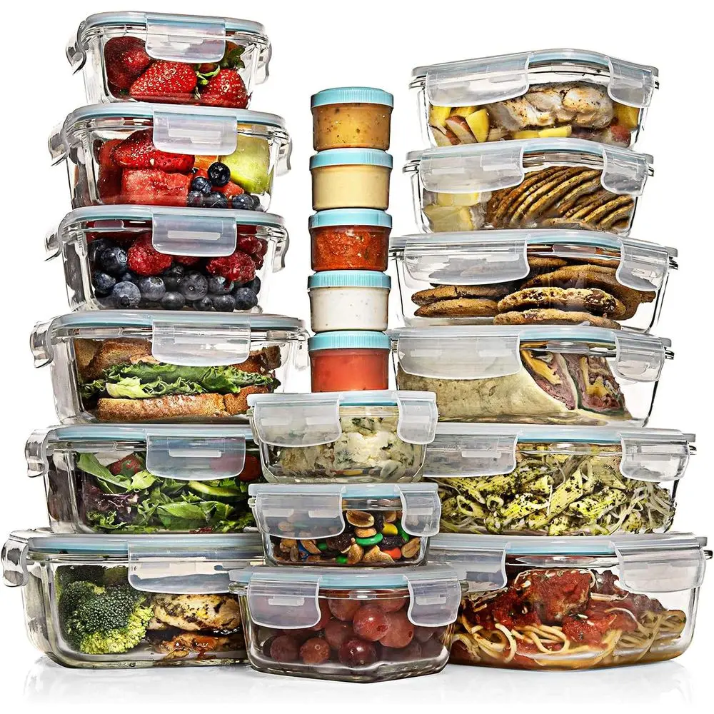 Pc Set Glass Food Storage Containers with Lids - Meal Prep Airtight Bento Boxes BPA-Free 100% Leak Proof (15 lids, 15 glass & 5
Pc Set Glass Food Storage Containers with Lids - Meal Prep Airtight Bento Boxes BPA-Free 100% Leak Proof (15 lids, 15 glass & 5