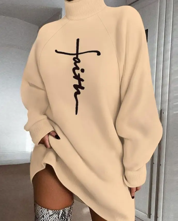 Hot Selling 2024 Spring Autumn for Women Dresses Casual Simple Letter Print High Neck Long Sleeve Daily Versatile Dress
Hot Selling 2024 Spring Autumn for Women Dresses Casual Simple Letter Print High Neck Long Sleeve Daily Versatile Dress