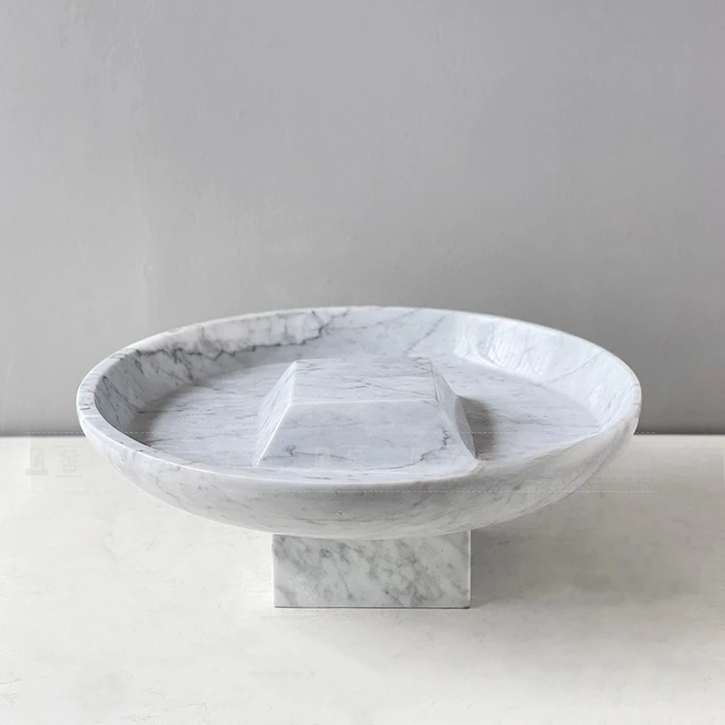 High-end marble tray hotel lobby villa sales office living room coffee table decorative fruit plate
High-end marble tray hotel lobby villa sales office living room coffee table decorative fruit plate