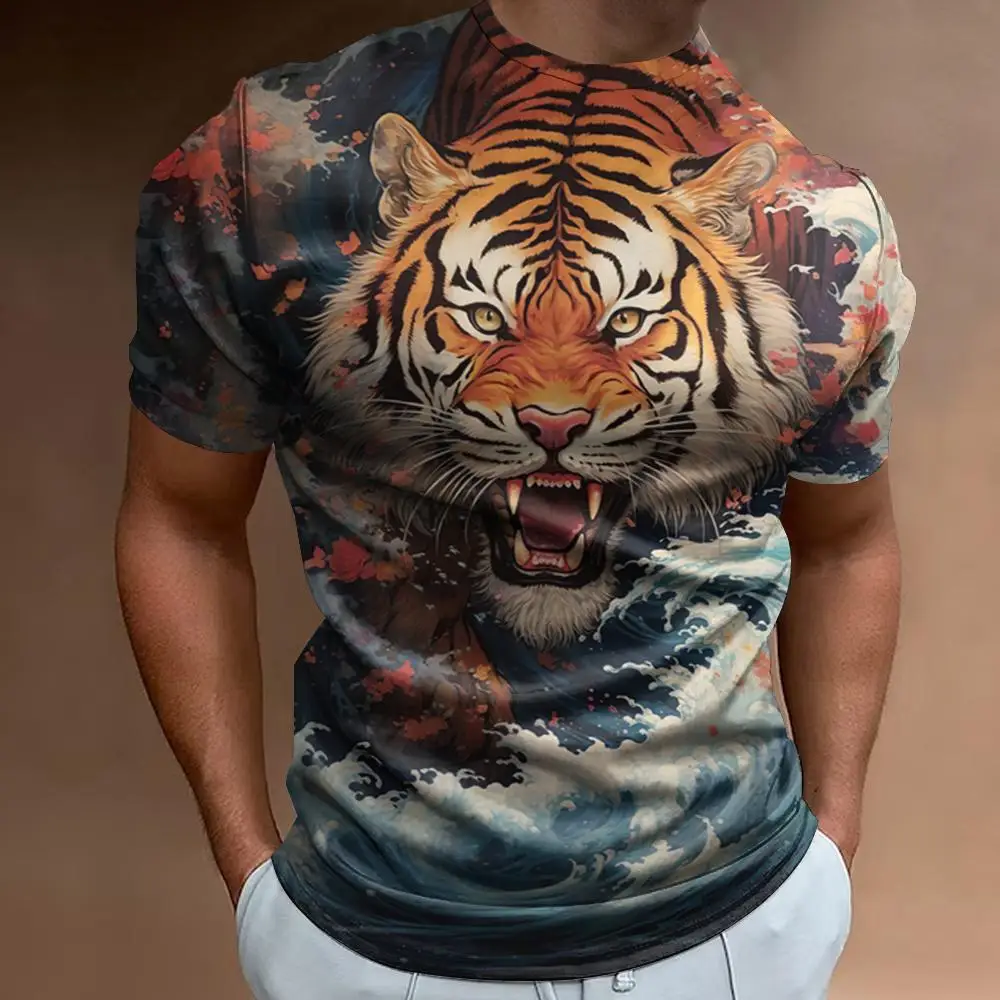 Men's clothing casual graphic t shirts 3D digital printing tiger pattern short sleeved loose breathable round neck T-shirt men
Men's clothing casual graphic t shirts 3D digital printing tiger pattern short sleeved loose breathable round neck T-shirt men