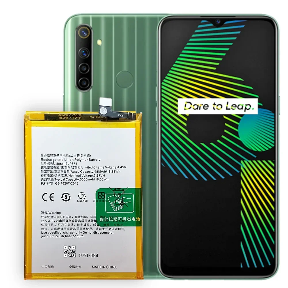 Сменный аккумулятор BLP771, 5000 мАч для OPPO Realme 6i Global C3 Narzo 10, аккумуляторы для мобильных телефонов
Сменный аккумулятор BLP771, 5000 мАч для OPPO Realme 6i Global C3 Narzo 10, аккумуляторы для мобильных телефонов