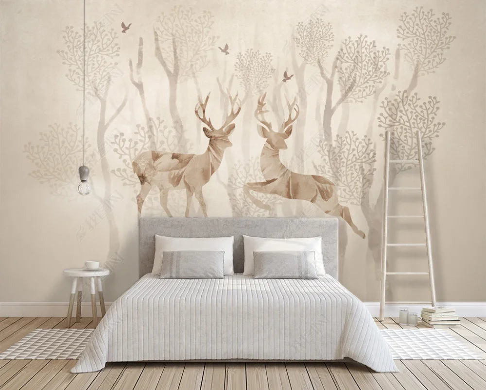 Customized Product Mural Wallpaper Elk Forest Scandinavian Decorative Painting European Background Wall Retro Background Wall Decorative Wallpaper
Customized Product Mural Wallpaper Elk Forest Scandinavian Decorative Painting European Background Wall Retro Background Wall Decorative Wallpaper