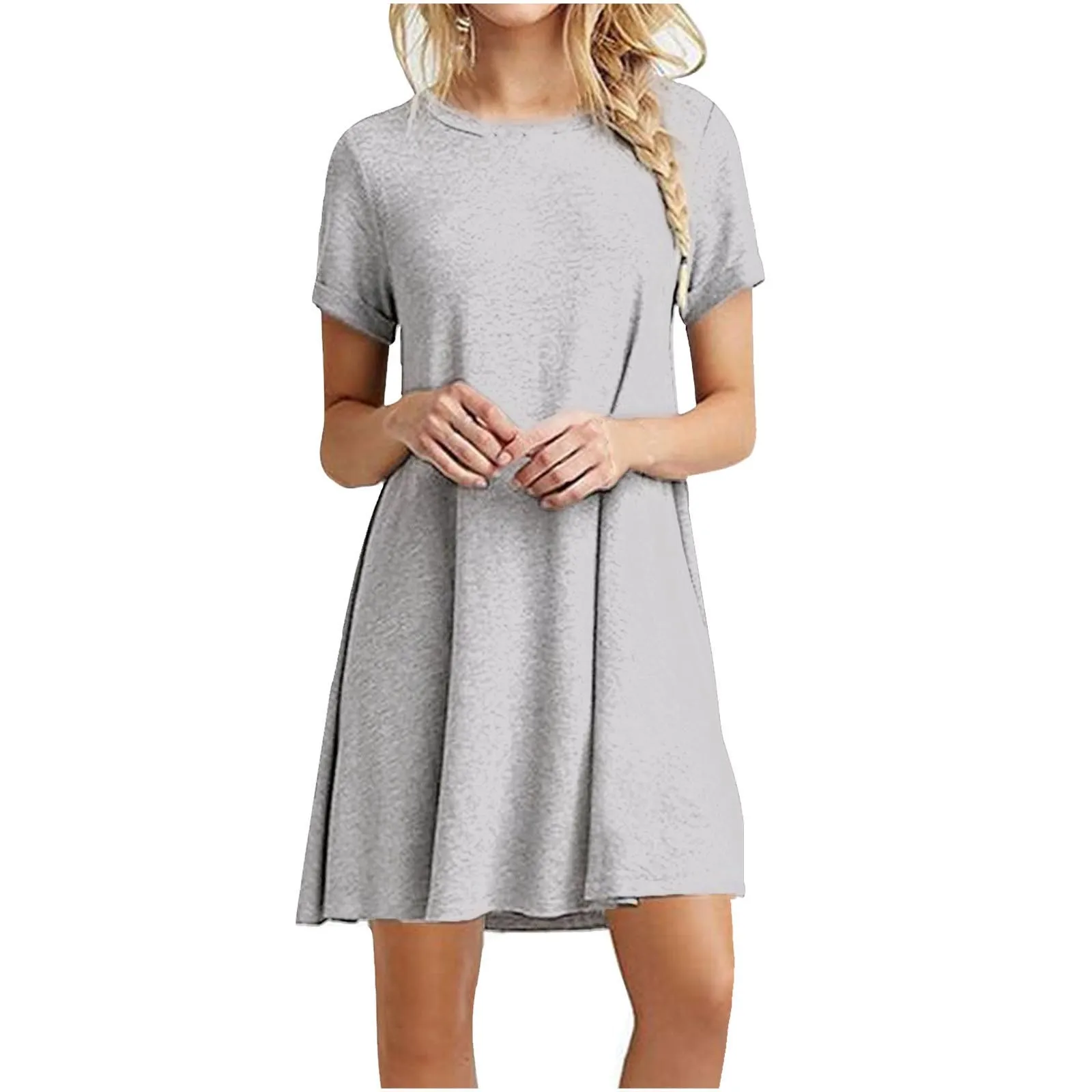 Women's Mini Dress 2024 Summer Casual T-shirt Dresses Female O Neck Solid Breathable Loose Short Sleeve Beach Sundress Vestidos
Women's Mini Dress 2024 Summer Casual T-shirt Dresses Female O Neck Solid Breathable Loose Short Sleeve Beach Sundress Vestidos