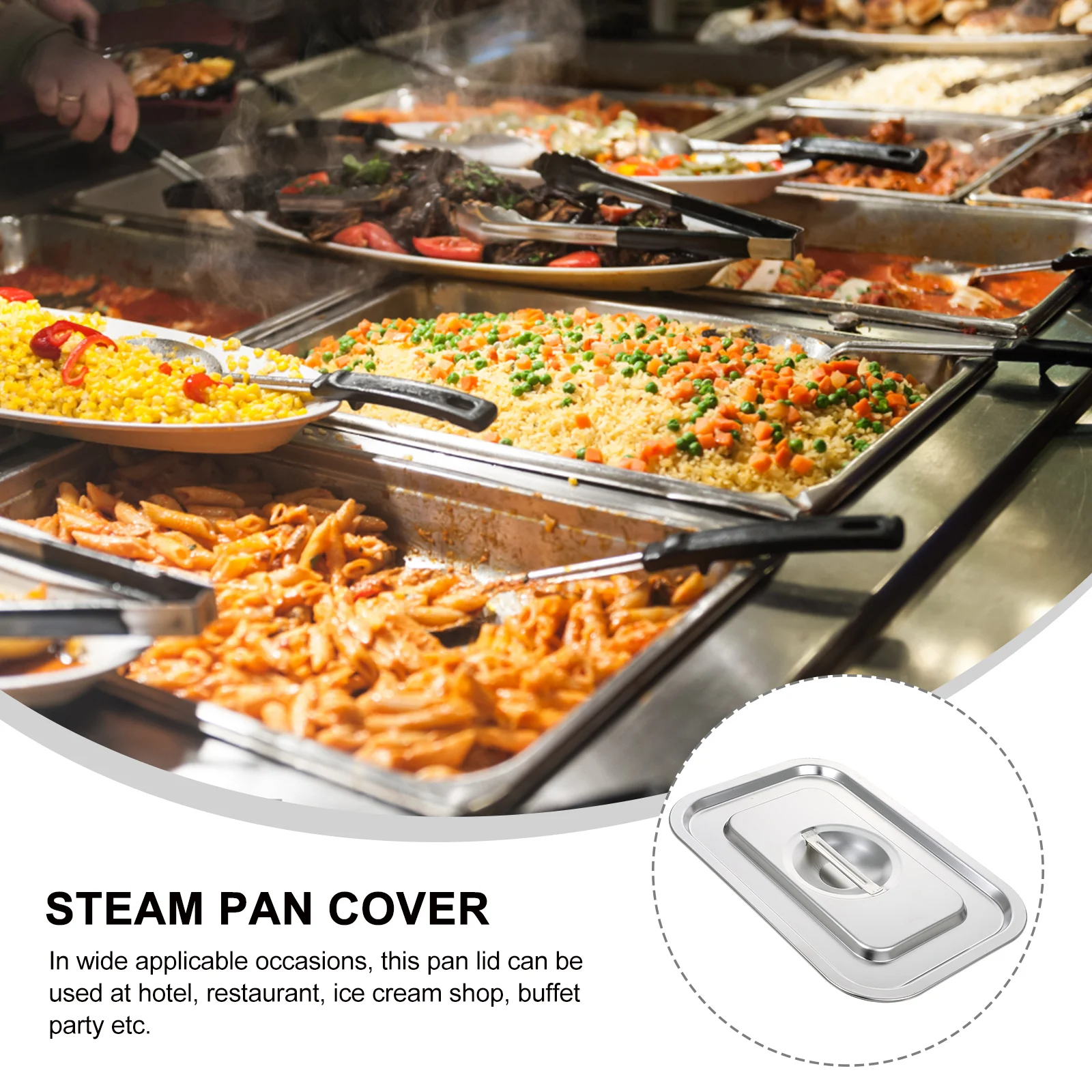 Stainless Steel Food Lid Heavy Duty Rectangular Cover With Handle Hotel Buffet Catering Steam Table Pan Lid Cover Heat Resistant
Stainless Steel Food Lid Heavy Duty Rectangular Cover With Handle Hotel Buffet Catering Steam Table Pan Lid Cover Heat Resistant