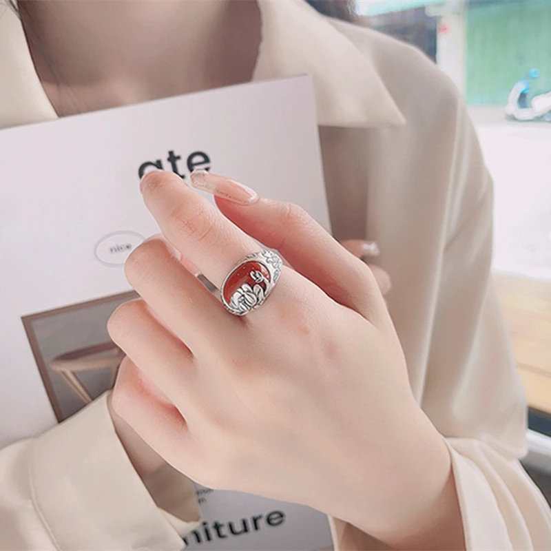 Sterling Silver 925 Ring Elegant High Quality Fashion Jewelry Red Agate Engagement Original Silver 925 Ring Adjustable Wholesale
Sterling Silver 925 Ring Elegant High Quality Fashion Jewelry Red Agate Engagement Original Silver 925 Ring Adjustable Wholesale