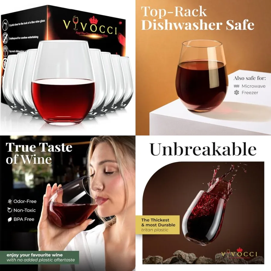 Unbreakable Plastic Stemless Outdoor Wine Glasses 20 oz Tritan Heavy Base Shatterproof Glassware Ideal For Cocktails Scotch Per
Unbreakable Plastic Stemless Outdoor Wine Glasses 20 oz Tritan Heavy Base Shatterproof Glassware Ideal For Cocktails Scotch Per