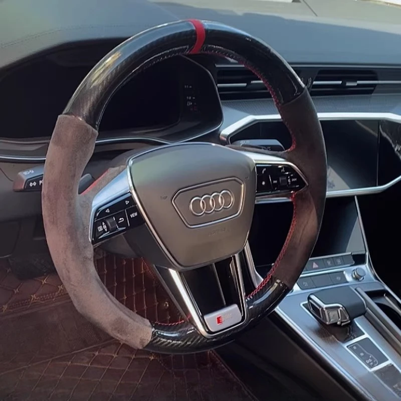 For Audi A6 (C8) Avant Allroad 2018-2019 A7 (K8) 2018-2019 S7 Hand-Stitched Non-Slip Suede carbon fiber Car Steering Wheel Cover
For Audi A6 (C8) Avant Allroad 2018-2019 A7 (K8) 2018-2019 S7 Hand-Stitched Non-Slip Suede carbon fiber Car Steering Wheel Cover