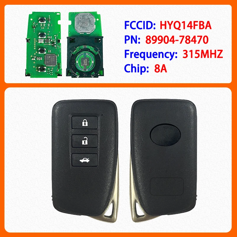 CN052014 Aftermarket FCC HYQ14FBA PN 89904-78470 8A Chip 315MHz Board 2110 For Lexus NX200t NX300 NX300h LX570 2015-2021
CN052014 Aftermarket FCC HYQ14FBA PN 89904-78470 8A Chip 315MHz Board 2110 For Lexus NX200t NX300 NX300h LX570 2015-2021