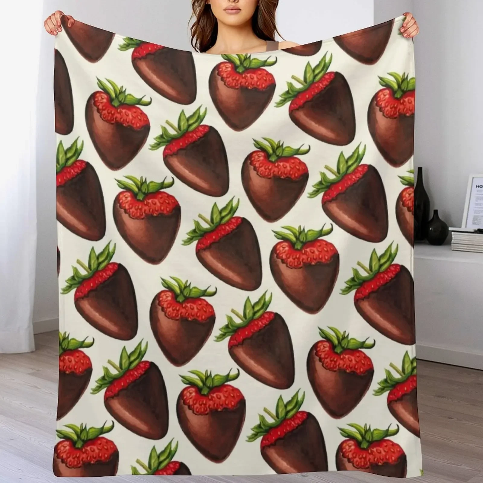 Chocolate Covered Strawberry Pattern - White Throw Blanket For Decorative Sofa Summer Beddings Blankets
Chocolate Covered Strawberry Pattern - White Throw Blanket For Decorative Sofa Summer Beddings Blankets