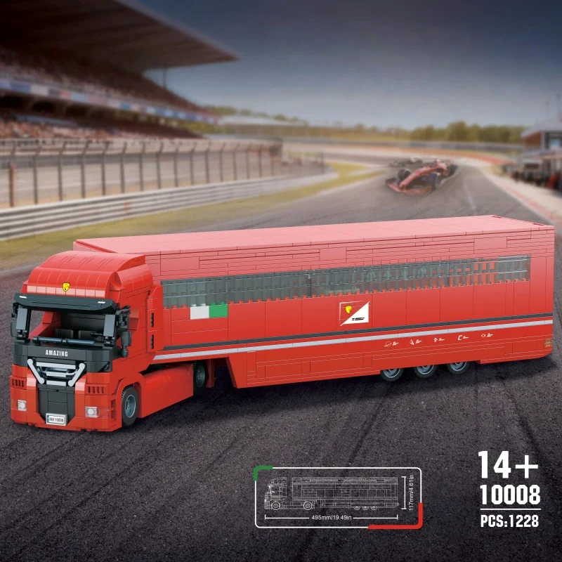 1228pcs, Racing Transport Truck Building Block Set, Block Vehicle Model Display, Suitable for Collection and Gift
1228pcs, Racing Transport Truck Building Block Set, Block Vehicle Model Display, Suitable for Collection and Gift