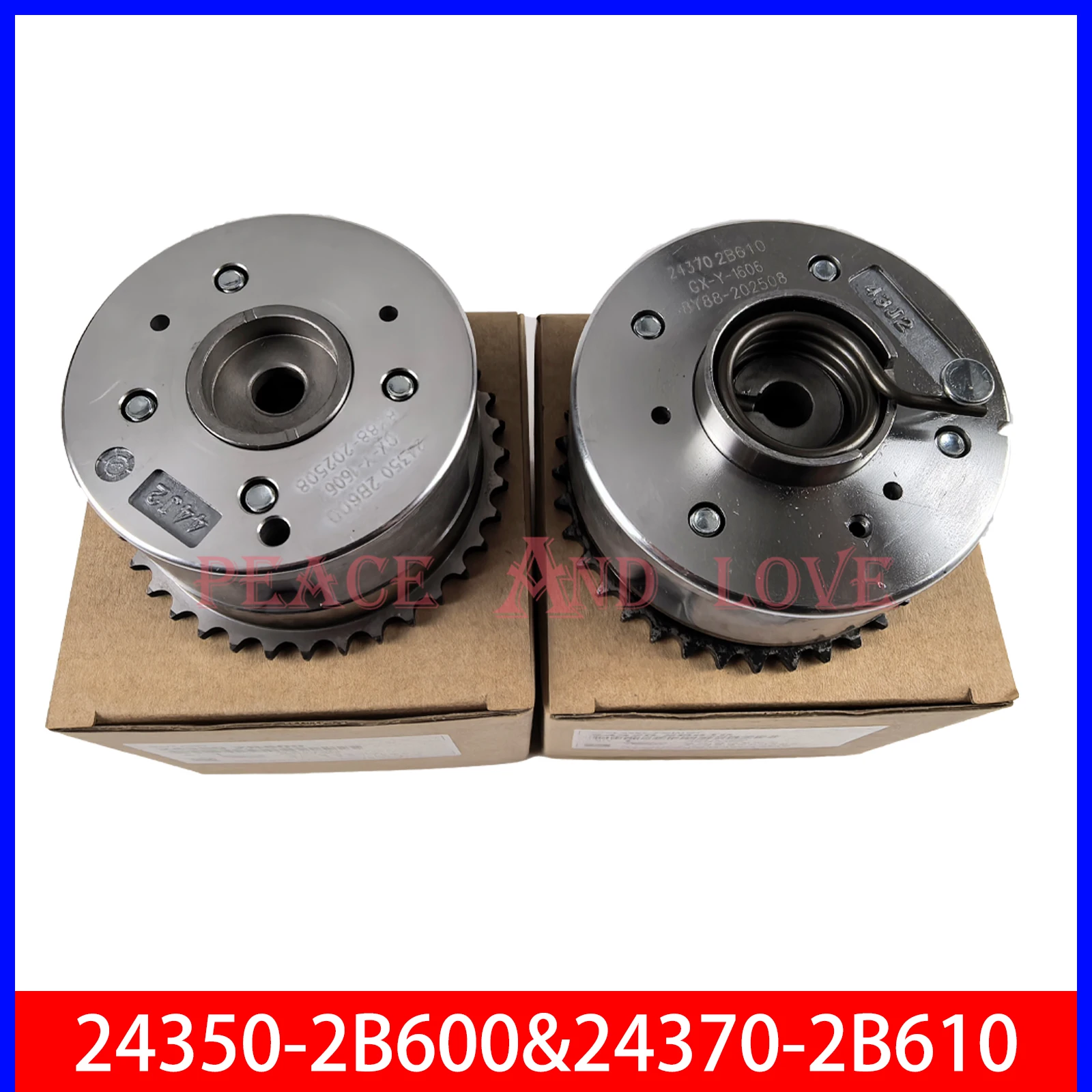 Exhaust & Intake VVT Timing Gear 24350-2B600 & 24370-2B610 Sprocket for Kia Hyundai Soul Forte Accent 243502B600 243702B610
Exhaust & Intake VVT Timing Gear 24350-2B600 & 24370-2B610 Sprocket for Kia Hyundai Soul Forte Accent 243502B600 243702B610