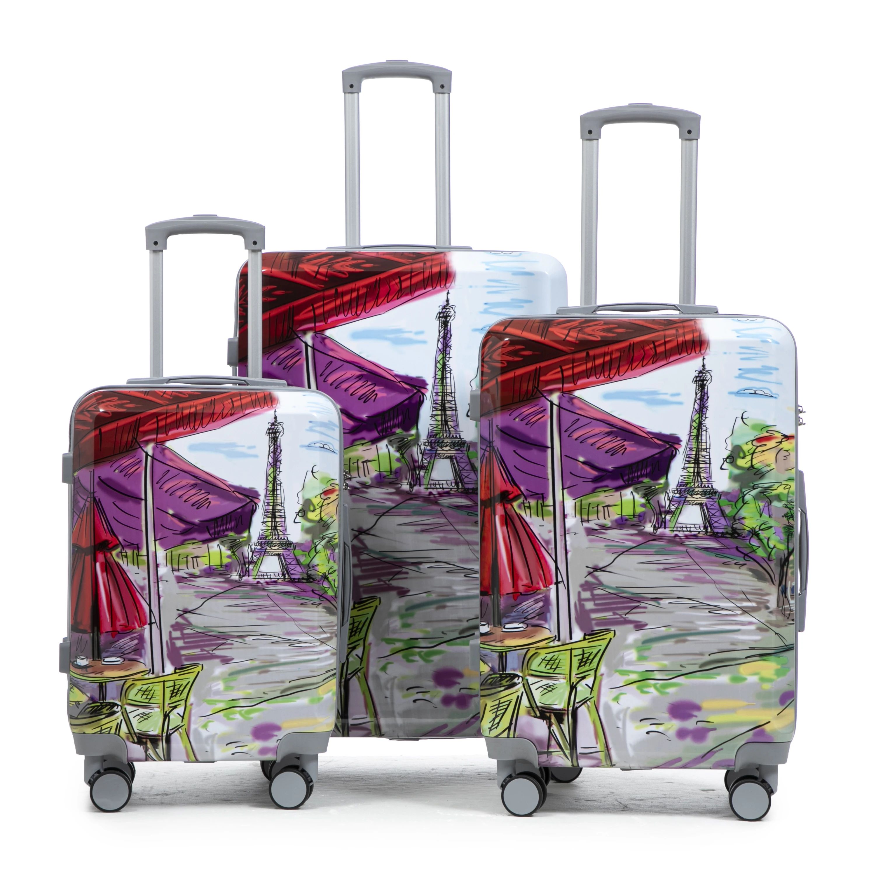 20/24/28" 3PC Paris Print PC Spinner Luggage Set with Lock
20/24/28" 3PC Paris Print PC Spinner Luggage Set with Lock