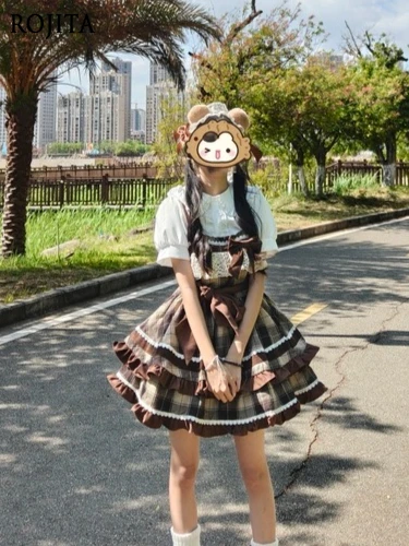 Retro Farm Style Lolita Outfit Autumn and Winter Brown Plaid Dress with Lace Trim Cute Daily Lolita Jsk
Retro Farm Style Lolita Outfit Autumn and Winter Brown Plaid Dress with Lace Trim Cute Daily Lolita Jsk