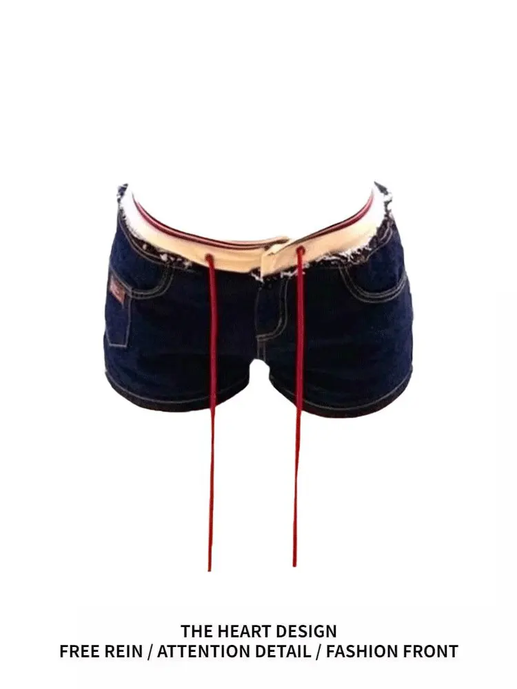 Retro American Spicy Girl Double Waist Head Patchwork Denim Shorts Women's Spring Street Sexy Butt Covering Hot Pants Trendy
Retro American Spicy Girl Double Waist Head Patchwork Denim Shorts Women's Spring Street Sexy Butt Covering Hot Pants Trendy