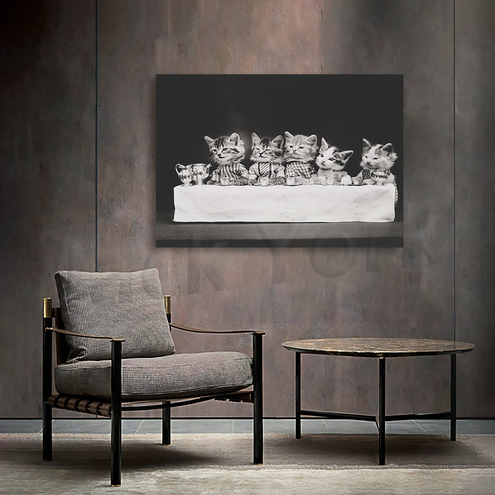 Kittens Tea Time Print, Kitten Friends, Friendship, Black and White Photo, 1914, Museum Quality Photo Art Print
Kittens Tea Time Print, Kitten Friends, Friendship, Black and White Photo, 1914, Museum Quality Photo Art Print