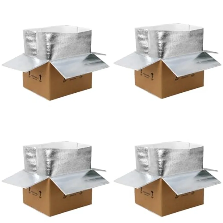12x10x8''4 Pack Insulated Shipping Boxes with Aluminum Foil Liner Double Insulated Carton for Frozen Food and hot Reusable Peri
12x10x8''4 Pack Insulated Shipping Boxes with Aluminum Foil Liner Double Insulated Carton for Frozen Food and hot Reusable Peri