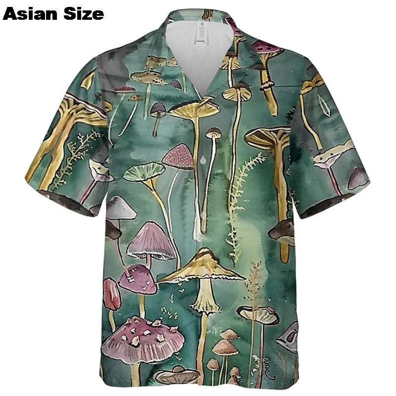 Красочная гавайская рубашка с 3D принтом грибов для мужчин, летние каникулы, пляжные рубашки с растениями, уличные блузки с короткими рукавами и пуговицами
Красочная гавайская рубашка с 3D принтом грибов для мужчин, летние каникулы, пляжные рубашки с растениями, уличные блузки с короткими рукавами и пуговицами