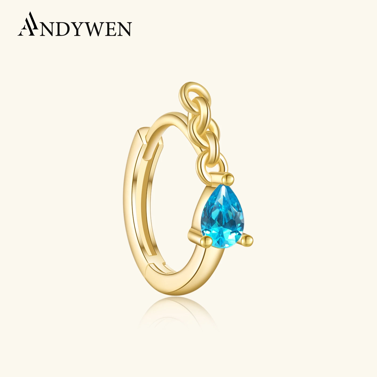 ANDYWEN 925 Sterling Silver Pear Shape Blue Zircon Loop Huggie Hoop Earring 1PCS Women 2025 New Luxury Dainty Party Gift Jewelry
ANDYWEN 925 Sterling Silver Pear Shape Blue Zircon Loop Huggie Hoop Earring 1PCS Women 2025 New Luxury Dainty Party Gift Jewelry