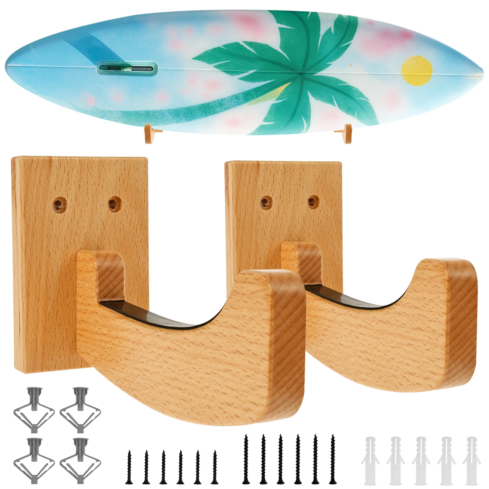 Wooden Surfboard Rack Wall Mount Surfboard Display Hanger Stand for Longboards Shortboards Skateboards Snowboards Skiing
Wooden Surfboard Rack Wall Mount Surfboard Display Hanger Stand for Longboards Shortboards Skateboards Snowboards Skiing