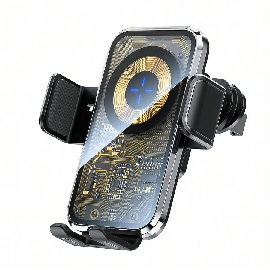 Smart Induction Wireless Car Charger Holder, 15W Fast Charge, Transparent Punk Style, Multi-Function Smartphone Holder, Automatic Adjust, Stable With Magnetic Attraction For 4.7-6.9 Inches Phone Suitable For Road Trips, Charging While Driving, One-Handed
Smart Induction Wireless Car Charger Holder, 15W Fast Charge, Transparent Punk Style, Multi-Function Smartphone Holder, Automatic Adjust, Stable With Magnetic Attraction For 4.7-6.9 Inches Phone Suitable For Road Trips, Charging While Driving, One-Handed