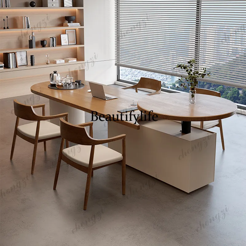 Solid wood tea table, integrated dual-purpose simple modern desk with tea table electric lifting table high-end
Solid wood tea table, integrated dual-purpose simple modern desk with tea table electric lifting table high-end
