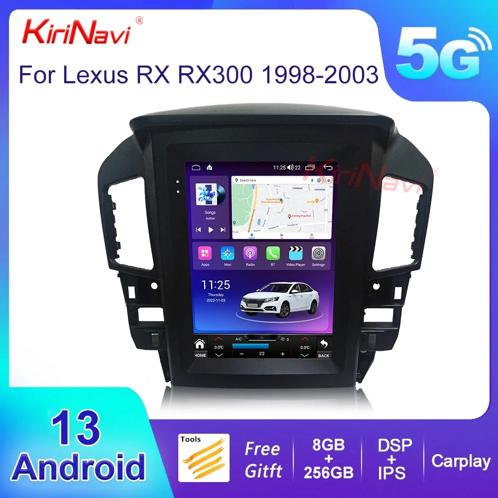 Вертикальный экран KiriNavi в стиле Tesla, Android 13, автомобильное радио для Lexus RX RX300 2003, стерео, автонавигация, GPS, DVD-плеер, стандарт DSP
Вертикальный экран KiriNavi в стиле Tesla, Android 13, автомобильное радио для Lexus RX RX300 2003, стерео, автонавигация, GPS, DVD-плеер, стандарт DSP