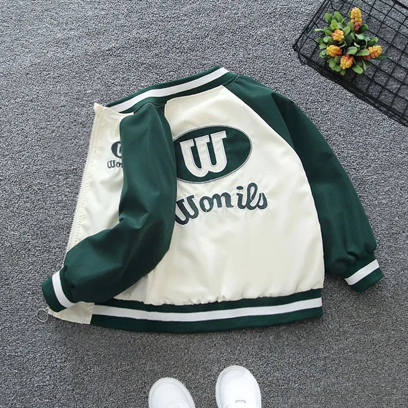 New Spring Boys Baseball Jacket Autumn Fashion Letter Windbreaker Outerwear Coat for 2-12 Years Kids Casual Zipper Jackets
New Spring Boys Baseball Jacket Autumn Fashion Letter Windbreaker Outerwear Coat for 2-12 Years Kids Casual Zipper Jackets