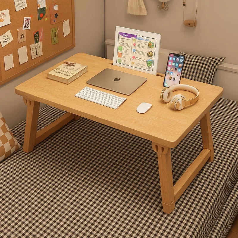 Bed table Student dormitory foldable table Computer Lazy bedroom bay window Simple solid wood study desk
Bed table Student dormitory foldable table Computer Lazy bedroom bay window Simple solid wood study desk