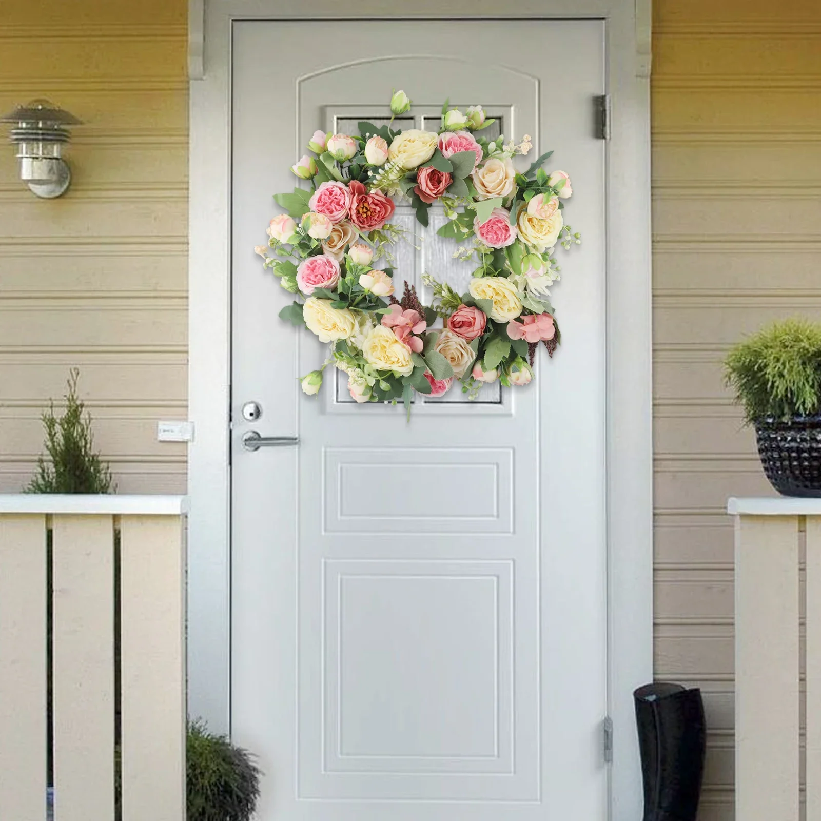 Eucalyptus Wreath Front Door 40cm Diameter Indoor Outdoor Use Rustic Farmhouse Decor Artificial Flower Door Hanging
Eucalyptus Wreath Front Door 40cm Diameter Indoor Outdoor Use Rustic Farmhouse Decor Artificial Flower Door Hanging
