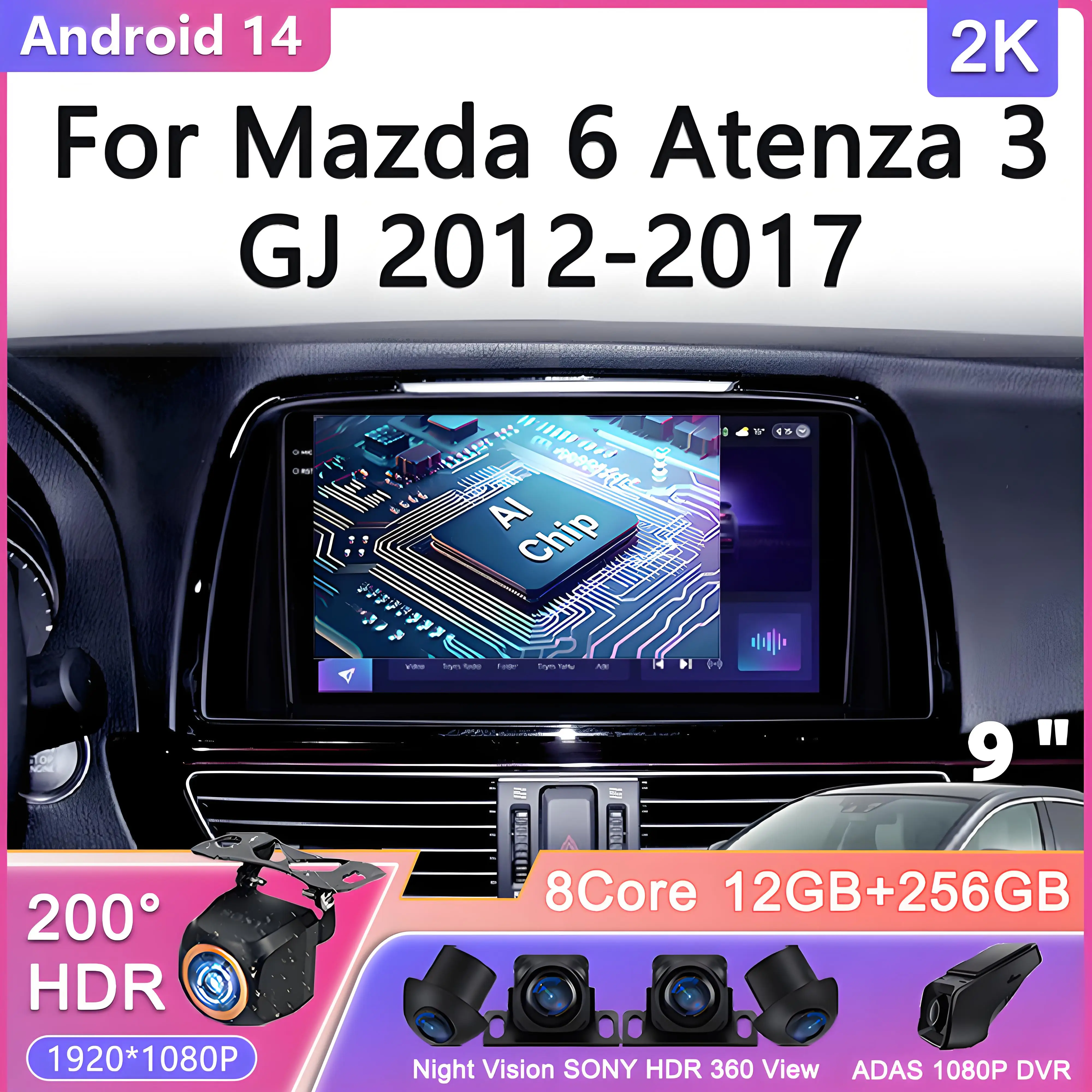 Android 14 For Mazda 6 Atenza 3 GJ 2012-2017 Car Radio Multimedia Video Player Navigation Monitor Screen TV lettore Video GPS
Android 14 For Mazda 6 Atenza 3 GJ 2012-2017 Car Radio Multimedia Video Player Navigation Monitor Screen TV lettore Video GPS