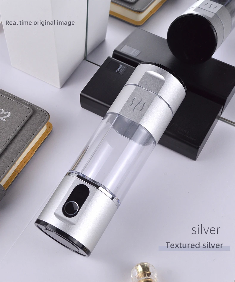 Hydrogen Water Bottle Portable Hydrogen Water Ionizer Machine Rechargeable Hydrogen Rich Water Glass Health Cup (silver)
Hydrogen Water Bottle Portable Hydrogen Water Ionizer Machine Rechargeable Hydrogen Rich Water Glass Health Cup (silver)