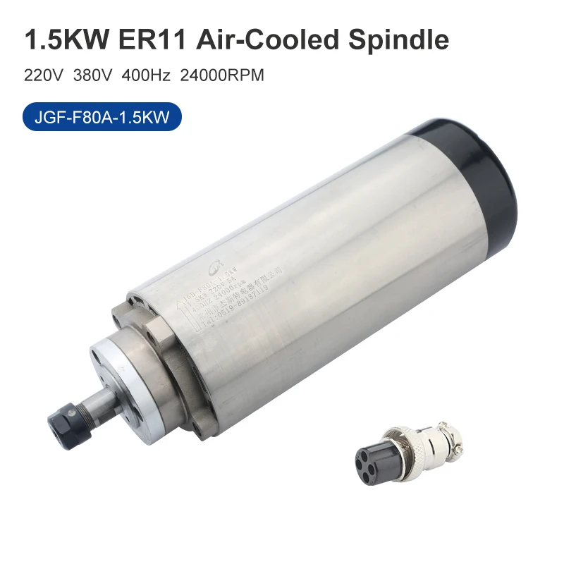 CNC Spindle 1.5w Air-Cooled Spindle Motor ER11 Chuck Diameter 80mm 220V 380V Milling Spindle Used For CNC Router Carving
CNC Spindle 1.5w Air-Cooled Spindle Motor ER11 Chuck Diameter 80mm 220V 380V Milling Spindle Used For CNC Router Carving