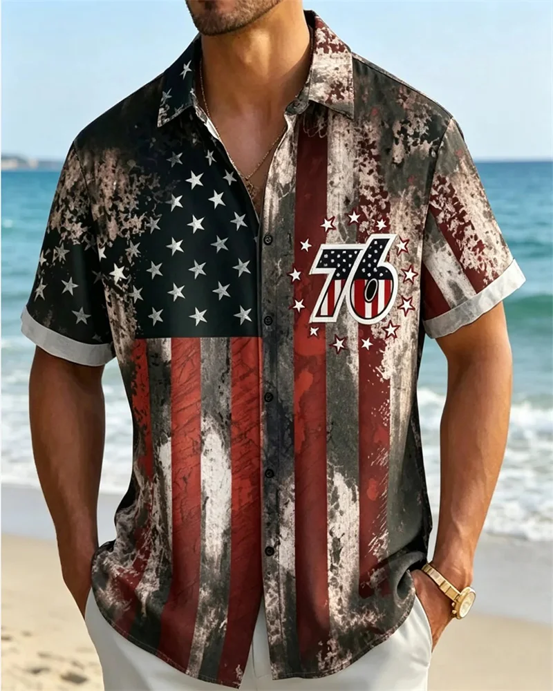 U.S. Independence Day Flag Gradient Print Short-Sleeve Pocket Shirt 3D Printed Summer Fashion Short Sleeve
U.S. Independence Day Flag Gradient Print Short-Sleeve Pocket Shirt 3D Printed Summer Fashion Short Sleeve