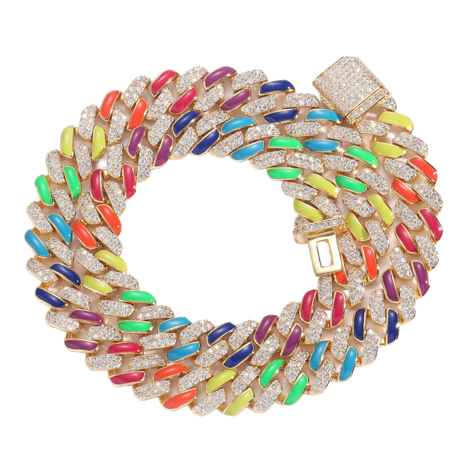 New Bracelets Colorful Rainbow Jewelry Stacked 12mm 5a Cubic Zirconia Cuban Link Chain Cz 5mm 20 Inch Necklace with Zircon
New Bracelets Colorful Rainbow Jewelry Stacked 12mm 5a Cubic Zirconia Cuban Link Chain Cz 5mm 20 Inch Necklace with Zircon