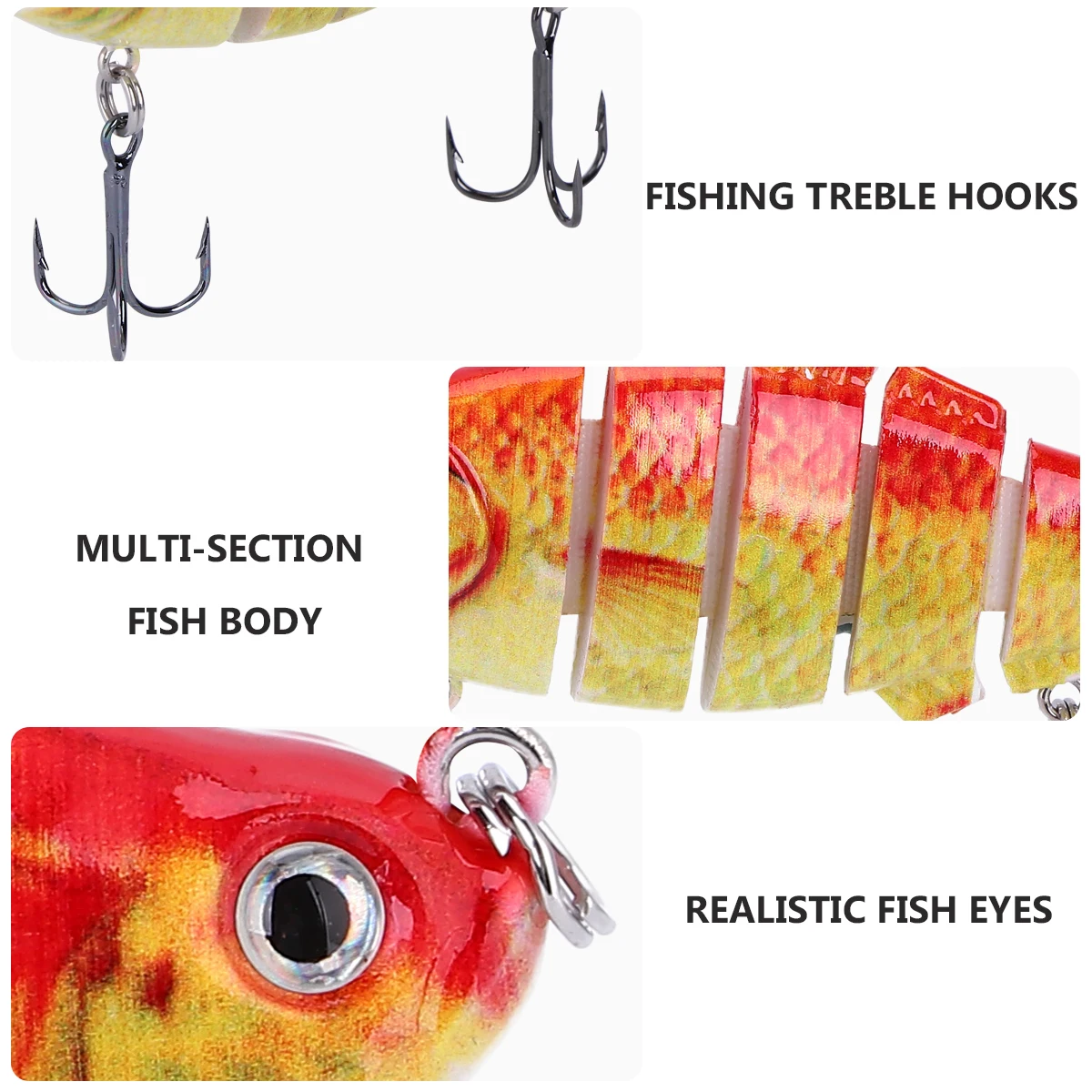 Multifunctional Fishing Lures Lifelike Baits for Carp Bass Suitable Ocean Lake River Pond Knobby Split Fish Shape
Multifunctional Fishing Lures Lifelike Baits for Carp Bass Suitable Ocean Lake River Pond Knobby Split Fish Shape