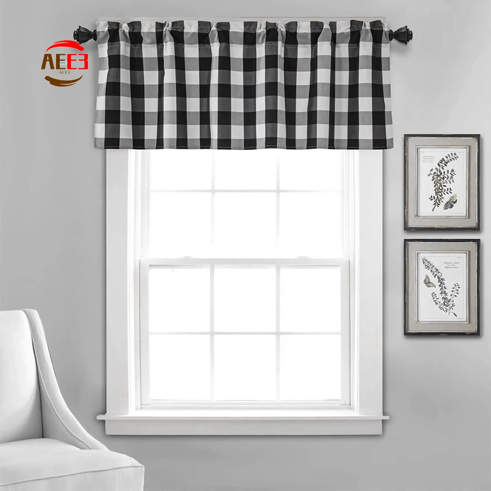 AEE3-Buffalo Plaid Valances For Kitchen Farmhouse Check Plaid Valances For Window Treatment Decor (Black And White)
AEE3-Buffalo Plaid Valances For Kitchen Farmhouse Check Plaid Valances For Window Treatment Decor (Black And White)