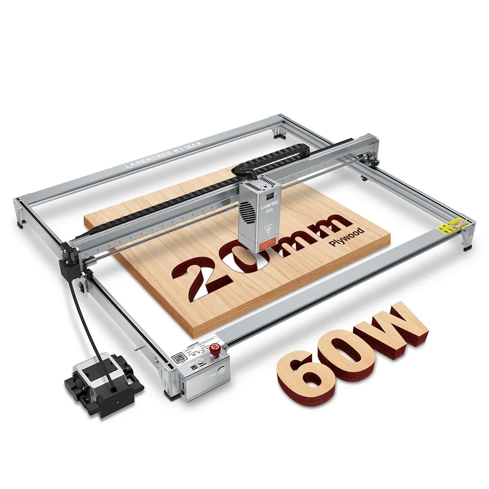 LASER TREE K1 MAX 60W CNC Acrylic & Stainless Steel Metal Engraving Laser Cutting Machine For Leather Stone Paper With Air Pump
LASER TREE K1 MAX 60W CNC Acrylic & Stainless Steel Metal Engraving Laser Cutting Machine For Leather Stone Paper With Air Pump