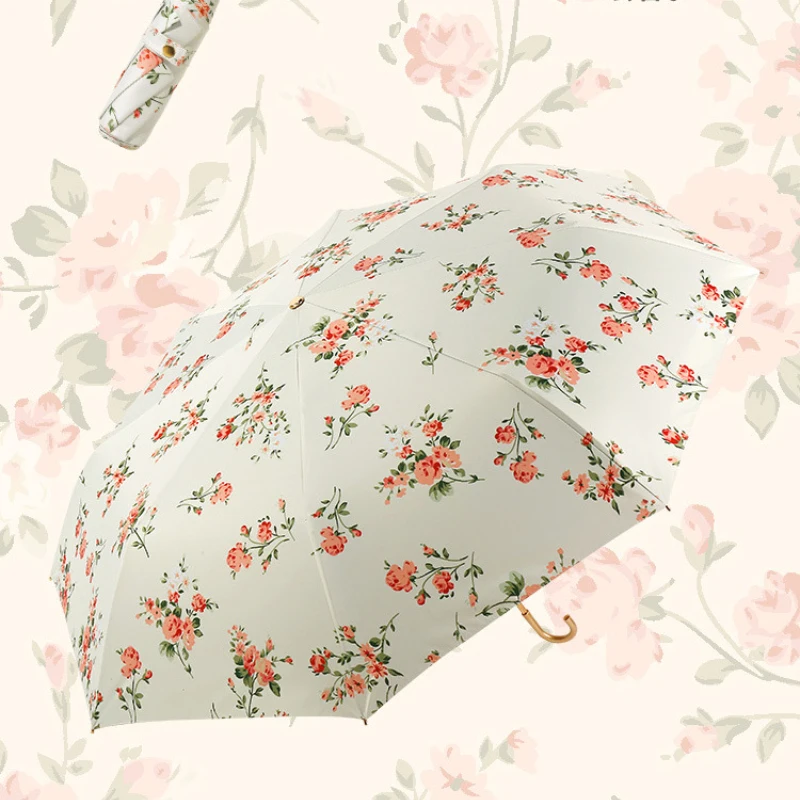 Three-fold golden hook curved handle sunshade umbrella, UV protection folding umbrella, wholesale retro rain and sun umbrella
Three-fold golden hook curved handle sunshade umbrella, UV protection folding umbrella, wholesale retro rain and sun umbrella
