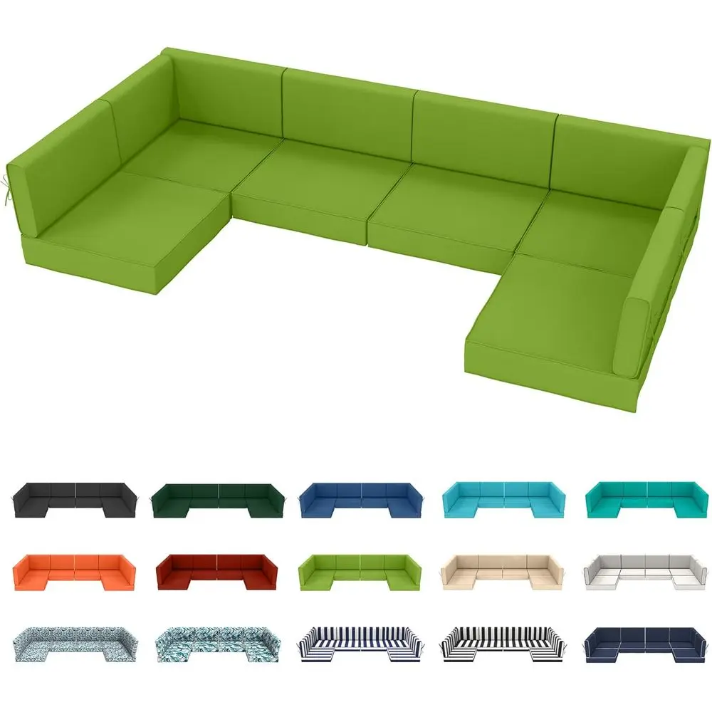 14-Piece Outdoor Sectional Replacement Cushions Set, Waterproof 4 Thick Sofa Cushions for Patio Wicker Furniture, Light Green
14-Piece Outdoor Sectional Replacement Cushions Set, Waterproof 4 Thick Sofa Cushions for Patio Wicker Furniture, Light Green