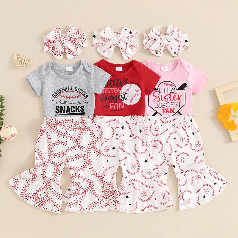 Fashion Kids Baby Girls Summer Clothing Sets Baseball Letter PrintShort Sleeve Romper Tops Flared Pants Headband Casual Costume
Fashion Kids Baby Girls Summer Clothing Sets Baseball Letter PrintShort Sleeve Romper Tops Flared Pants Headband Casual Costume