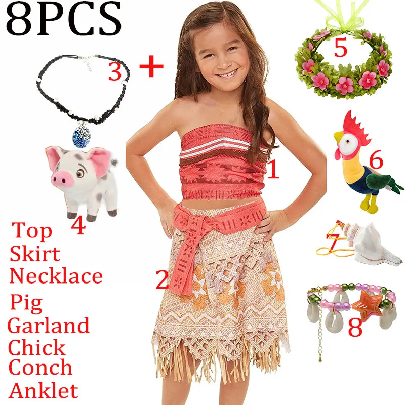 Moana Adventure Story Role Play Birthday Party Costume Princess Vaiana Oceania Voyager Dress up Polynesian Kawaii Clothing 1-12Y
Moana Adventure Story Role Play Birthday Party Costume Princess Vaiana Oceania Voyager Dress up Polynesian Kawaii Clothing 1-12Y