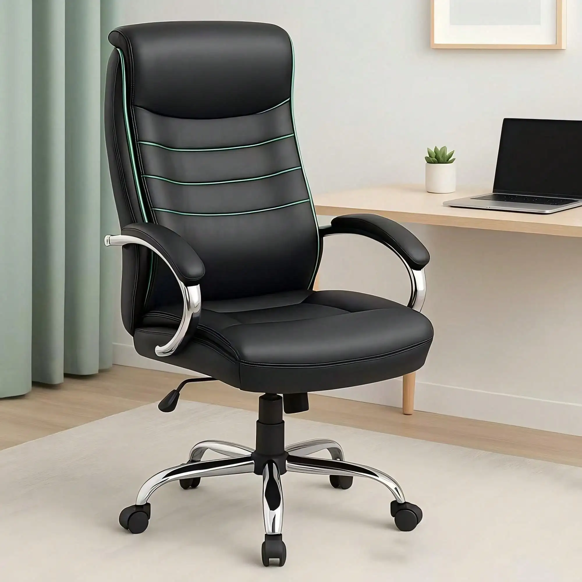 OUGRAZ High Back Ergonomic Executive Office Chair, Big And Tall Adjustable Double Padding, Perfect For Office Work Or Conference
OUGRAZ High Back Ergonomic Executive Office Chair, Big And Tall Adjustable Double Padding, Perfect For Office Work Or Conference