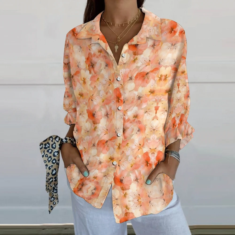 Retro Elegant Ladies Outfit Shirt Flower Graphic Printing Soft Long-Sleeved Shirt V-Neck Casual High Quality Fashion New
Retro Elegant Ladies Outfit Shirt Flower Graphic Printing Soft Long-Sleeved Shirt V-Neck Casual High Quality Fashion New