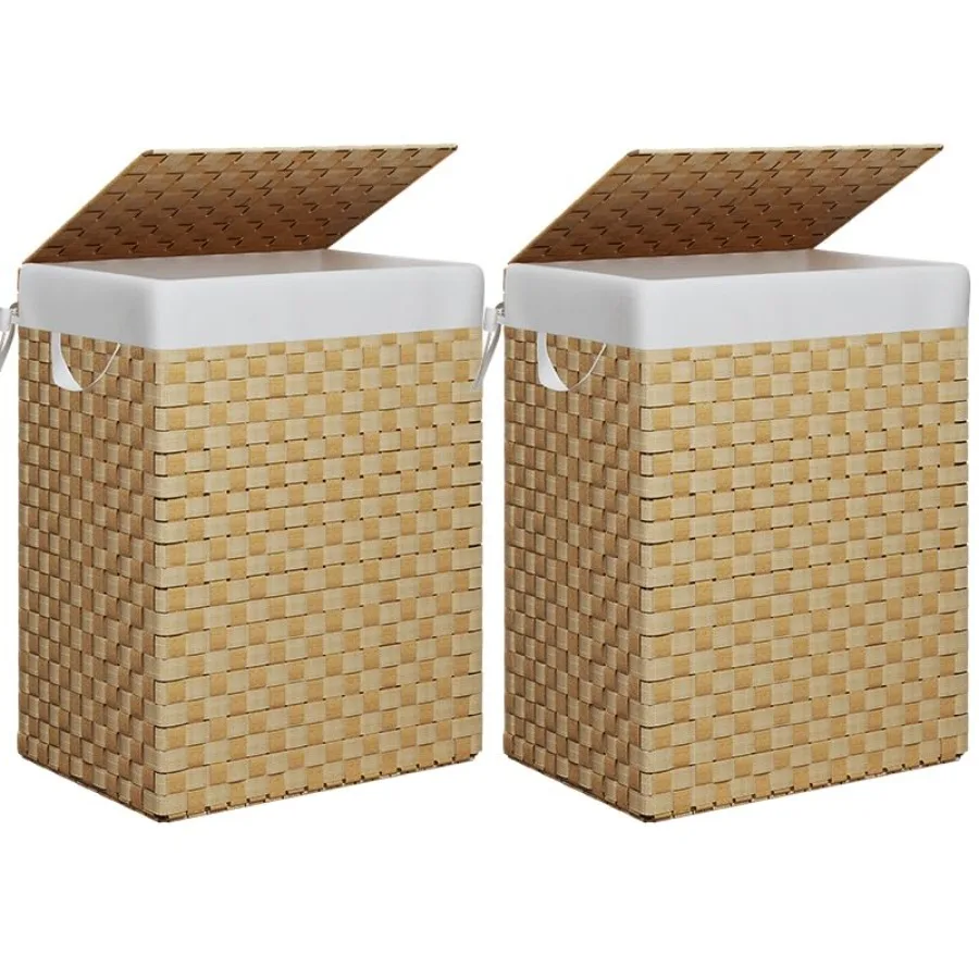 Foldable Laundry Hamper Basket with Lid by Handwoven 96L Large Clothes Hamper with Removable Liner Bags Collapsible Tall Hamper
Foldable Laundry Hamper Basket with Lid by Handwoven 96L Large Clothes Hamper with Removable Liner Bags Collapsible Tall Hamper