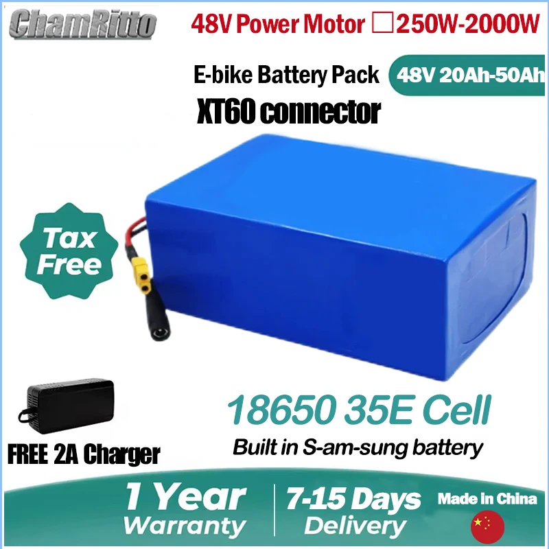 Electrical ebike cham-rider 48V 30AH 750W Battery 20AH 40Ah 50Ah Waterproof Battery Pack for 1000W 2000W Electric Bike Scooter
Electrical ebike cham-rider 48V 30AH 750W Battery 20AH 40Ah 50Ah Waterproof Battery Pack for 1000W 2000W Electric Bike Scooter