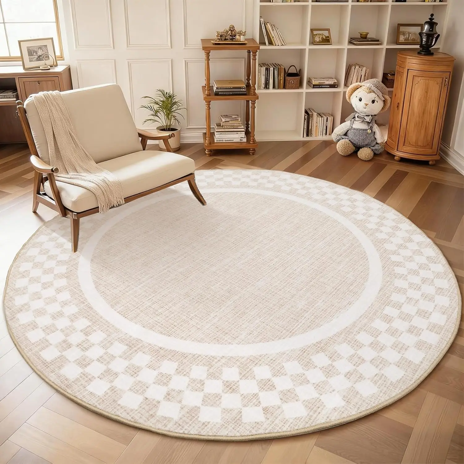 Beige Checkerboard Round Rug Soft Texture and Clean Lines for Modern Minimalist Decor
Beige Checkerboard Round Rug Soft Texture and Clean Lines for Modern Minimalist Decor