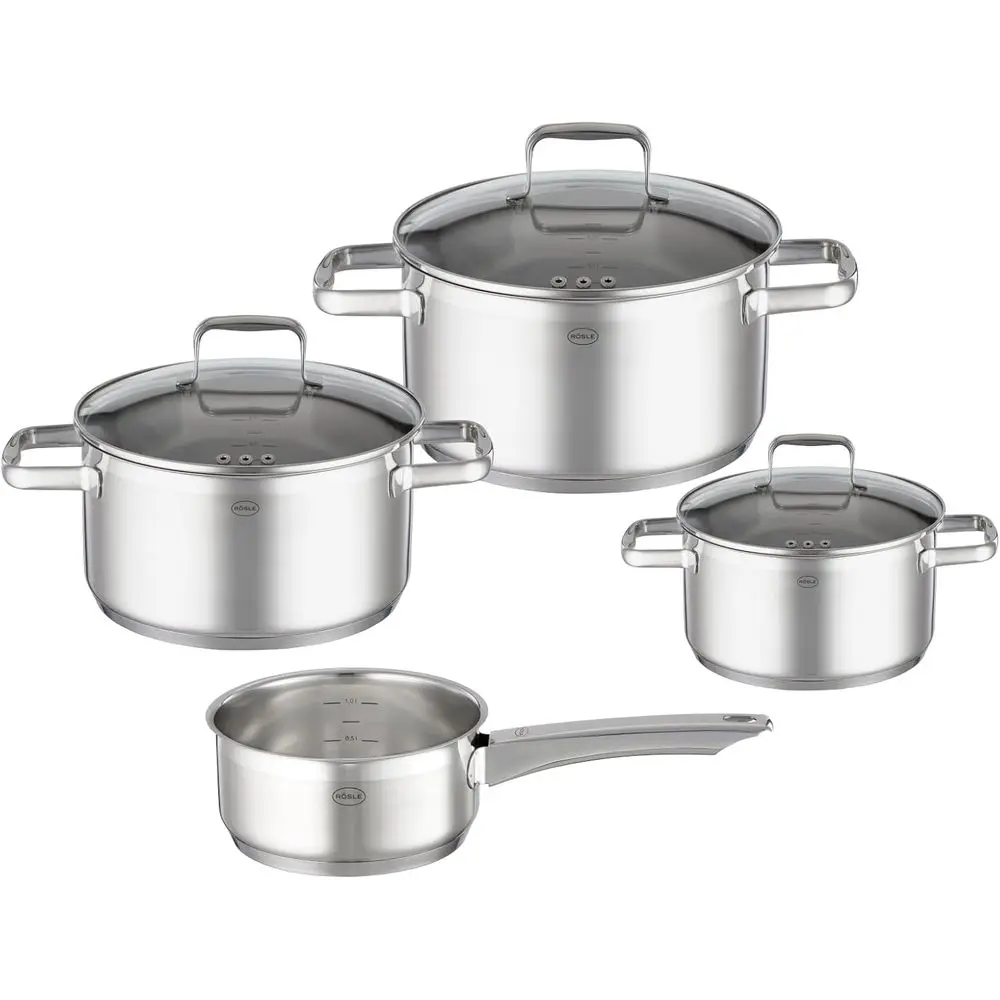 CHARM 4-Piece Sauan Set, High-Quality Unil Pot Set with 3 Sauans and 1 Sauan, 18/10 StainlSteel, Glass Lid, Inner Scale, Suitabl
CHARM 4-Piece Sauan Set, High-Quality Unil Pot Set with 3 Sauans and 1 Sauan, 18/10 StainlSteel, Glass Lid, Inner Scale, Suitabl