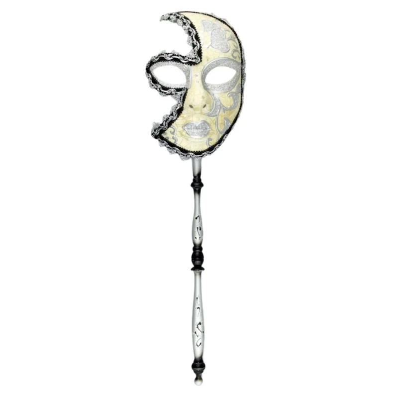 Q39C Masquerade Mask with Holding Stick Halloween Costume Mask Venetians Mask Mardi Gras Mask Carnivals Mask for Party
Q39C Masquerade Mask with Holding Stick Halloween Costume Mask Venetians Mask Mardi Gras Mask Carnivals Mask for Party