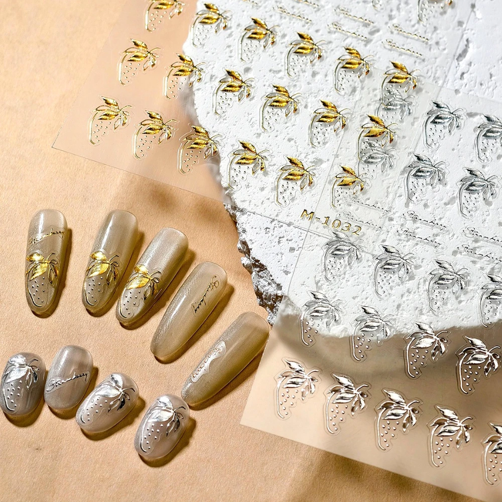 Gold Stamped Silver Clear Jelly Strawberry 3D Self Adhesive Nail Art Stickers Lovely Cherry Fruits Manicure Decals Wholesale
Gold Stamped Silver Clear Jelly Strawberry 3D Self Adhesive Nail Art Stickers Lovely Cherry Fruits Manicure Decals Wholesale